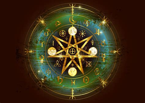 Wiccan Symbol Of Protection Old Gold Mandala Witches Runes Mystic