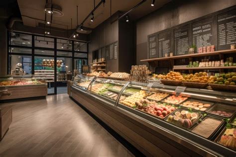 Contemporary Grocery Store Interior Design With Fresh Produce And