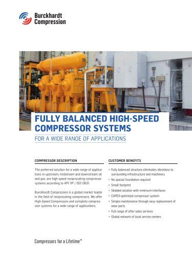 Reciprocating Compressors Burckhardt Compression Ag Pdf Catalogs