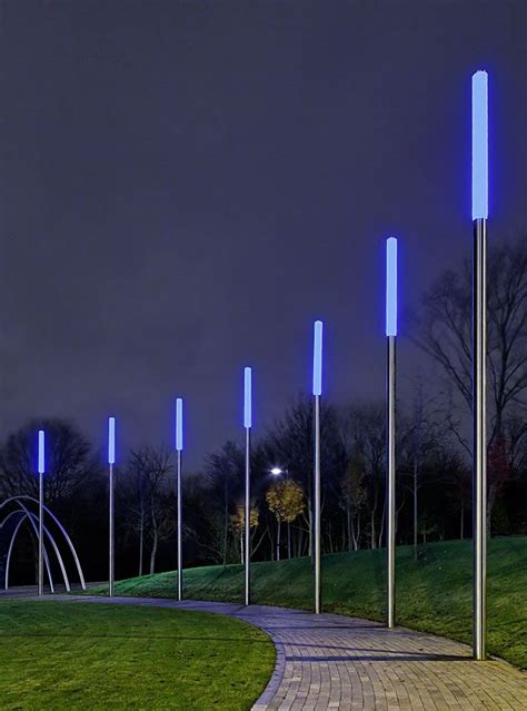 Bollards Meet Street Lights To Define A Pedestrian Via Outdoor