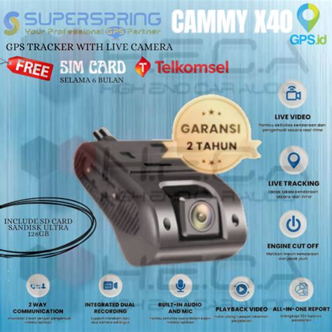 Jual Superspring Cammy X40 GPS Tracker With Live Camera Mobil CCTV Dash