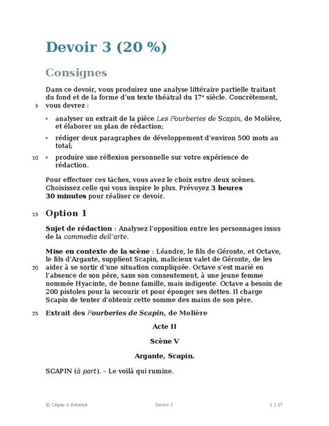 601 101 MQ dev 03AB completé Devoir 3 20 Consignes Dans ce devoir