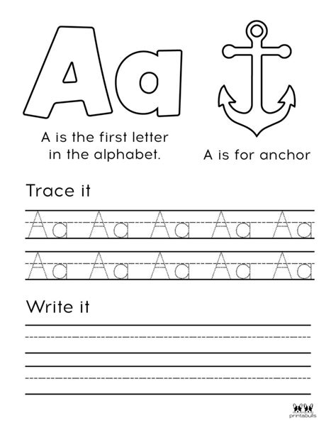 Letter A Worksheets - 50 FREE Printables - PrintaBulk