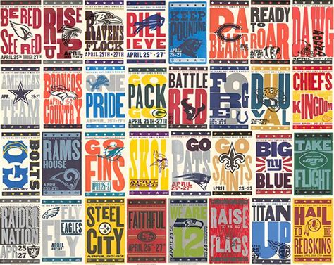 Set Of 32 Nfl Team Posters 32 Nfl Teams Nfl Poster