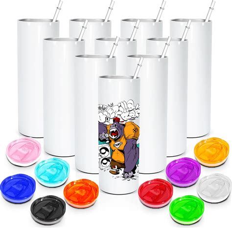 Amazon AGH 10 Pack Sublimation Tumblers Blank With Colorful Lids