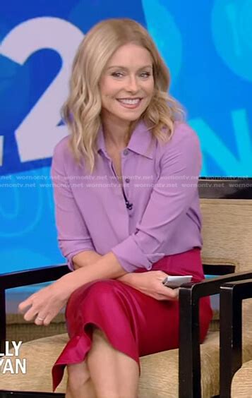 Wornontv Kellys Lilac Blouse And Pink Pencil Skirt On Live With Kelly