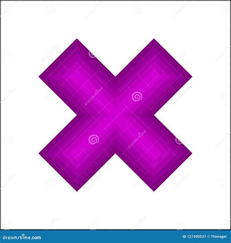 Purple X Cross Symbol on White Background. Stock Illustration ...