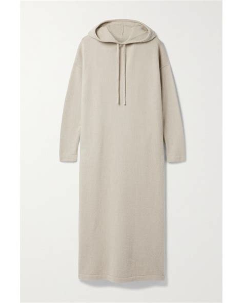 Lauren Manoogian Hooded Alpaca Blend Midi Dress In Natural Lyst