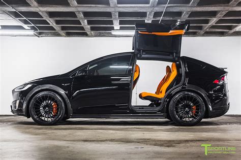 T Largo 7 Black And Orange Tesla Model X By T Sportline Gtspirit