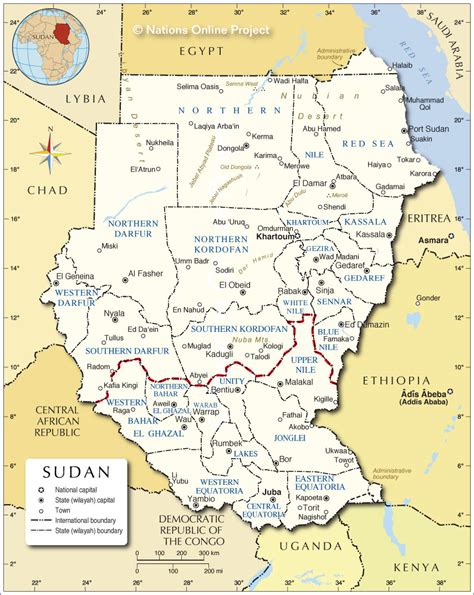 Administrative Map of Sudan - Nations Online Project