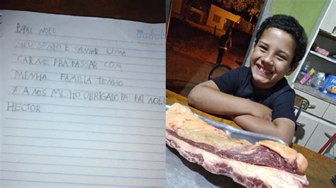 Natal Menino pede carne para Papai Noel e gera comoção na web