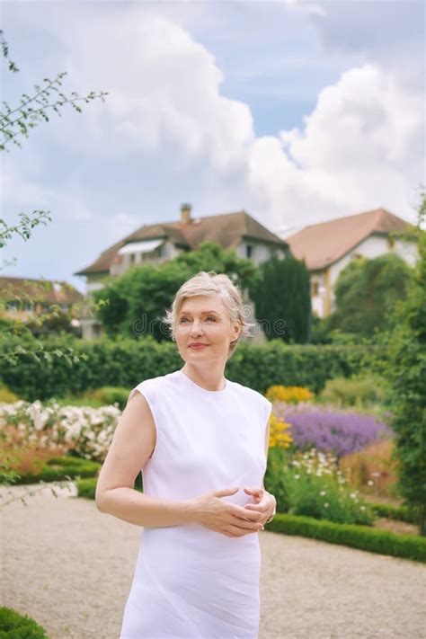 Outdoor Portrait Of Beautiful Mature Year Old Woman Stock Image Image Of Elder Beauty