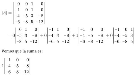 Cálculo de determinantes por adjuntos Matemática Informática y Educación