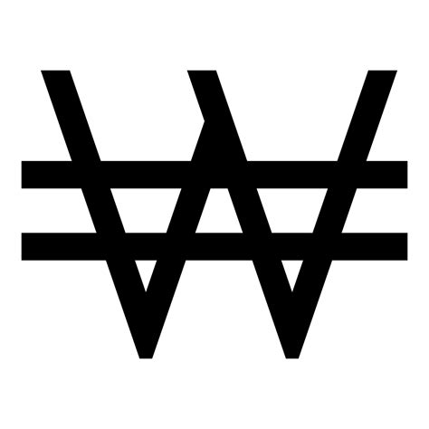 Symbol Won Korea Money Sign Krw Currency Monetary Icon Black Color