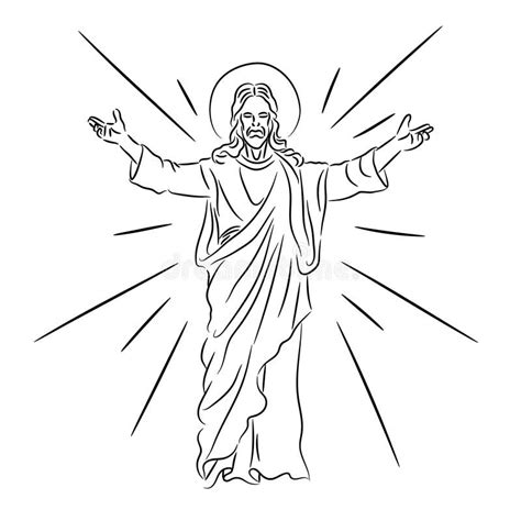 Jesus Arms Outstretched Drawing