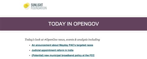 Introducing Today In Opengov Our New Morning Newsletter Sunlight Foundation