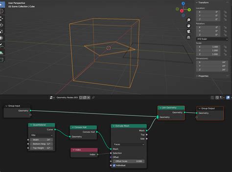 Geometry Nodes How Does The Offset Scale Parameter On The Extrude