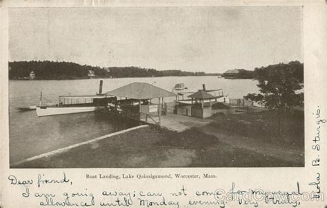 Boat Landing, Lake Quinsigamond Worcester, MA Postcard