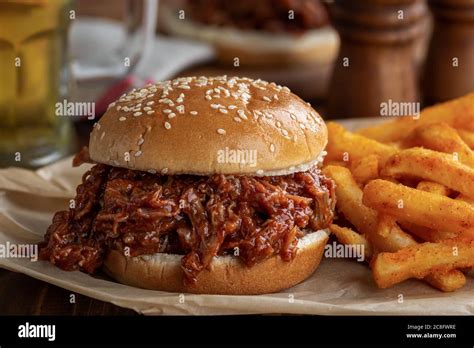 Pulled Pork Sandwich With Fries