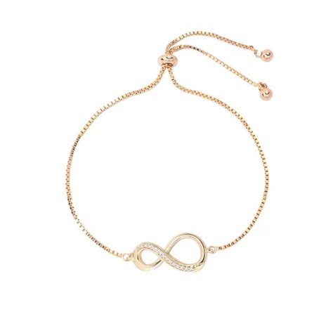 Esclava Pulsera De Mujer Infinito Diamantado Oro Lamin K Meses Sin