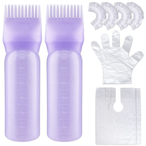 Cosywell Root Comb Applicator Bottle 6 Ounce 2 Pack Hair Dye Applicator