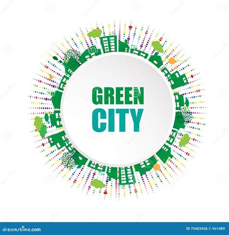 Green City Ecology Concept Stock Vector Illustration Of Healthy