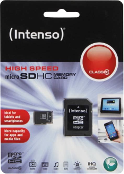 Intenso Micro SD HC 16GB Klasse 10 Speicherkarte Inkl SD Adapter