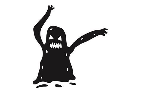 Halloween Ghost Svg Vector Dxf Hand Dra Graphic By Artgraph · Creative Fabrica