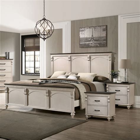 Furniture of America Kanna 3pc White Wood Bedroom Set-Queen + 2 ...