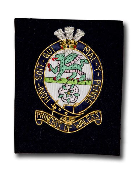 Princess Of Wales Royal Regiment Wire Badge Edgar Jerome