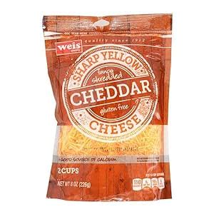 Amazon Weis Quality Fancy Shredded Sharp Cheddar Cheese Ounce