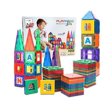 Playmags Ensemble De Blocs Magn Tiques D Pour Enfants Jouets