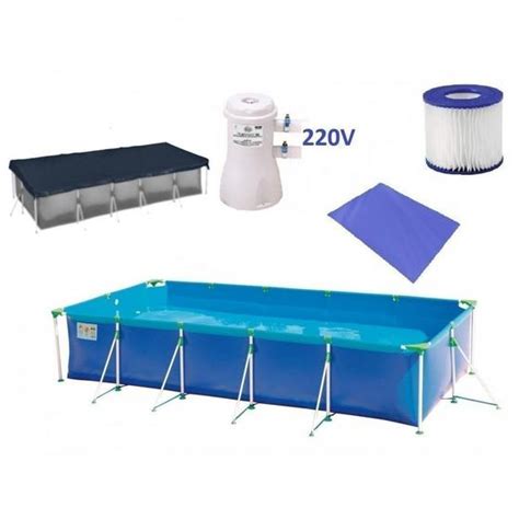 Kit Piscina Armacao De Ferro Premium Litros Cobertura Forro