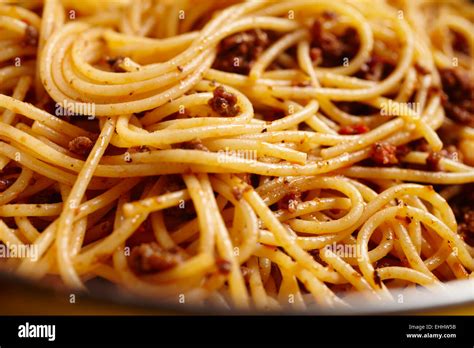 Spaghetti Rinderhackfleisch Tomatensauce Fotos Und Bildmaterial In