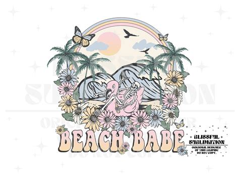Beach Babe Png File For Sublimation Printing Retro Etsy