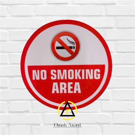 Jual Stiker No Smoking Area Area Dilarang Merokok Terima Kasih