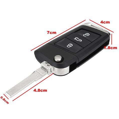 Buttons Flip Remote Key Fob Case Shell Battery For Vw Golf Mk