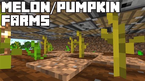 Automatic Pumpkinmelon Farms Minecraft Tutorial Java Edition Youtube