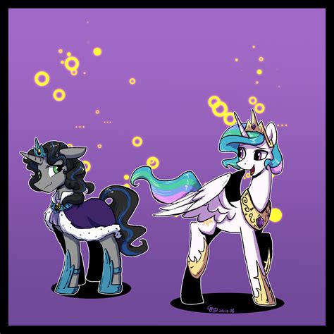 Safe Artist Brella King Sombra Princess Celestia Alicorn