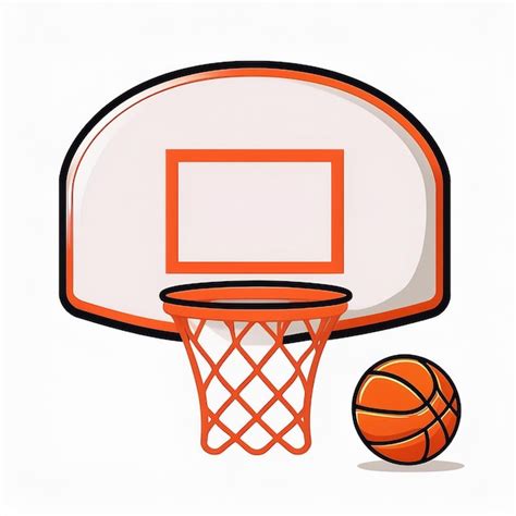 Premium Vector | A basketball hoop with a net and a basketball in the ...