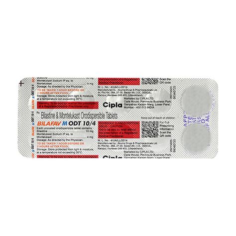 Bilafav M Odt Tablet S Price Uses Side Effects Netmeds