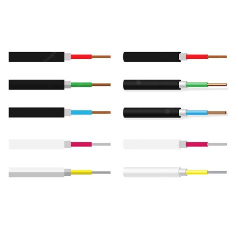 Premium Vector | Electric cable types set