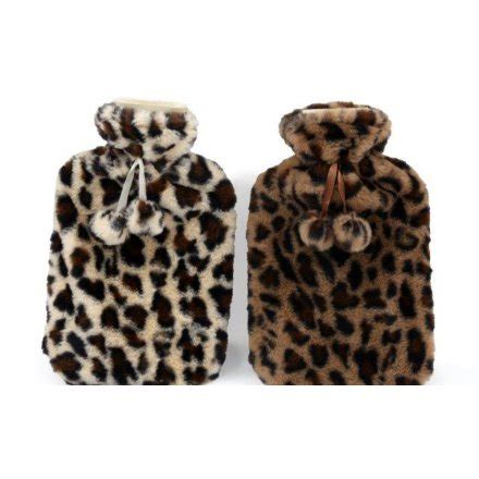 HH5945 2A Leopard Hot Water Bottle 33cm 65989 Fashion Accessories Hot Water Bottles