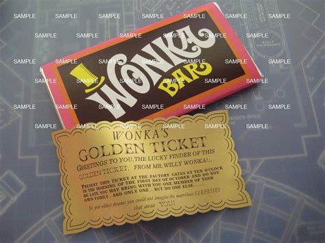 Willy Wonka Candy Bar With Golden Ticket