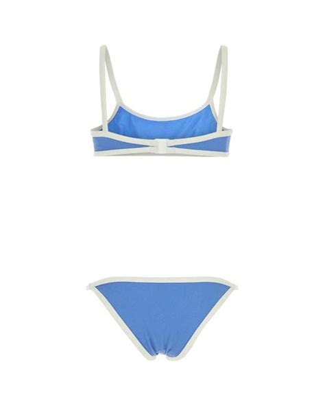 Lisa Marie Fernandez Two Tone Crepe Bikini In Blue Lyst