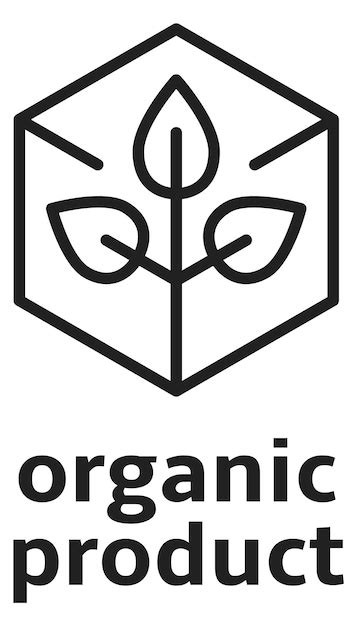 Premium Vector Organic Product Symbol Natural Healthy Label Eco Icon