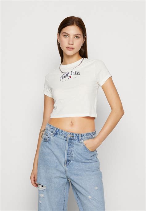 Tommy Jeans Essential Logo T Shirt Con Stampa Ancient Whiteavorio Zalandoit