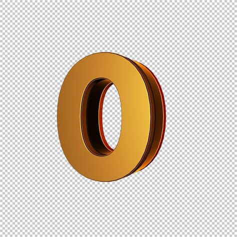 Número 0 3d aislado en oro llamativo con fondo transparente Archivo