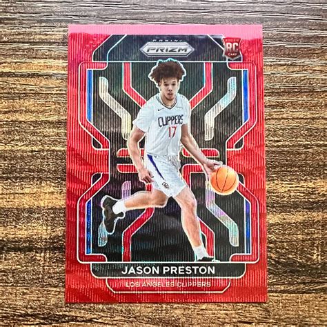 2021 22 Panini Prizm Jason Preston Red Wave Prizm 327 Los Angeles