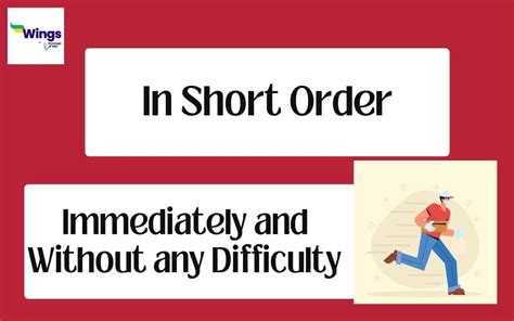 In Short Order Meaning, Examples, Synonyms, and Quiz | Leverage Edu
